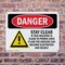 Signmission Stay Clear If Machine Close To Power Lines Danger Sign, Plastic, 10in W x 7in L, 2PK OS-2PACK-DS-P-710-L-1864 - alternate 8